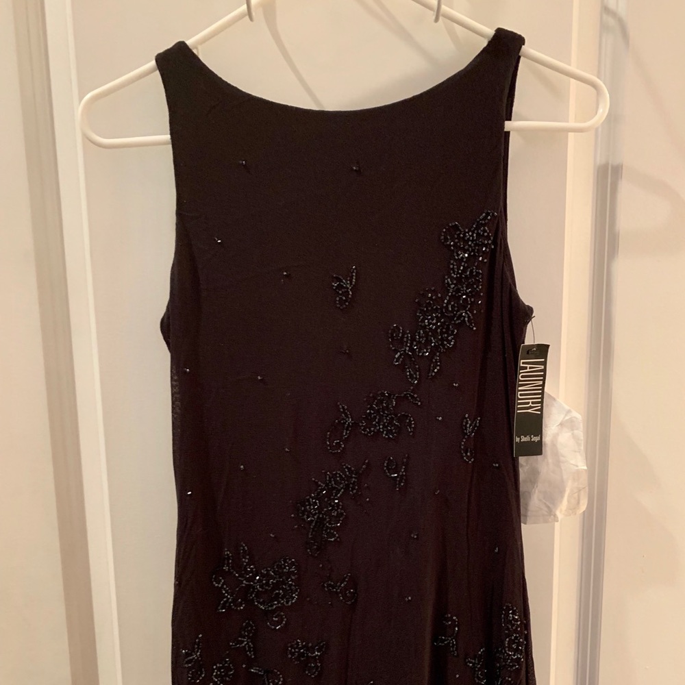 New Long black beaded dress by Laundry size M